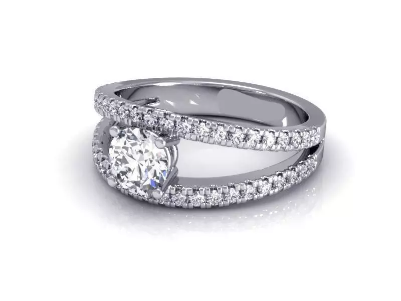 Engagement Ring With Diamonds 149 3D print model_0