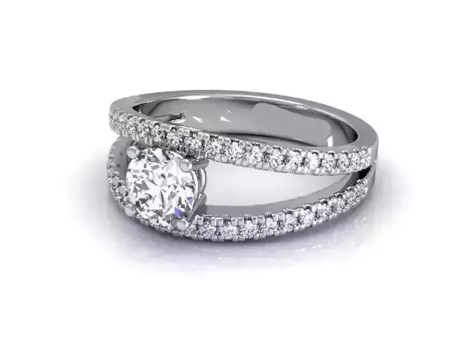 Engagement Ring With Diamonds 149 3D print model