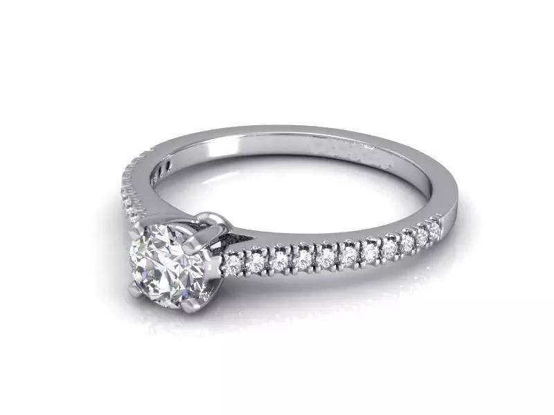 Engagement Ring With Diamonds 150 3D print model_0