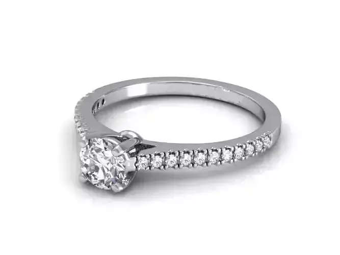 Engagement Ring With Diamonds 150 3D print model