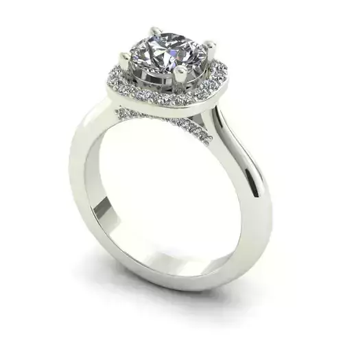 Halo Engagement Ring With Diamonds