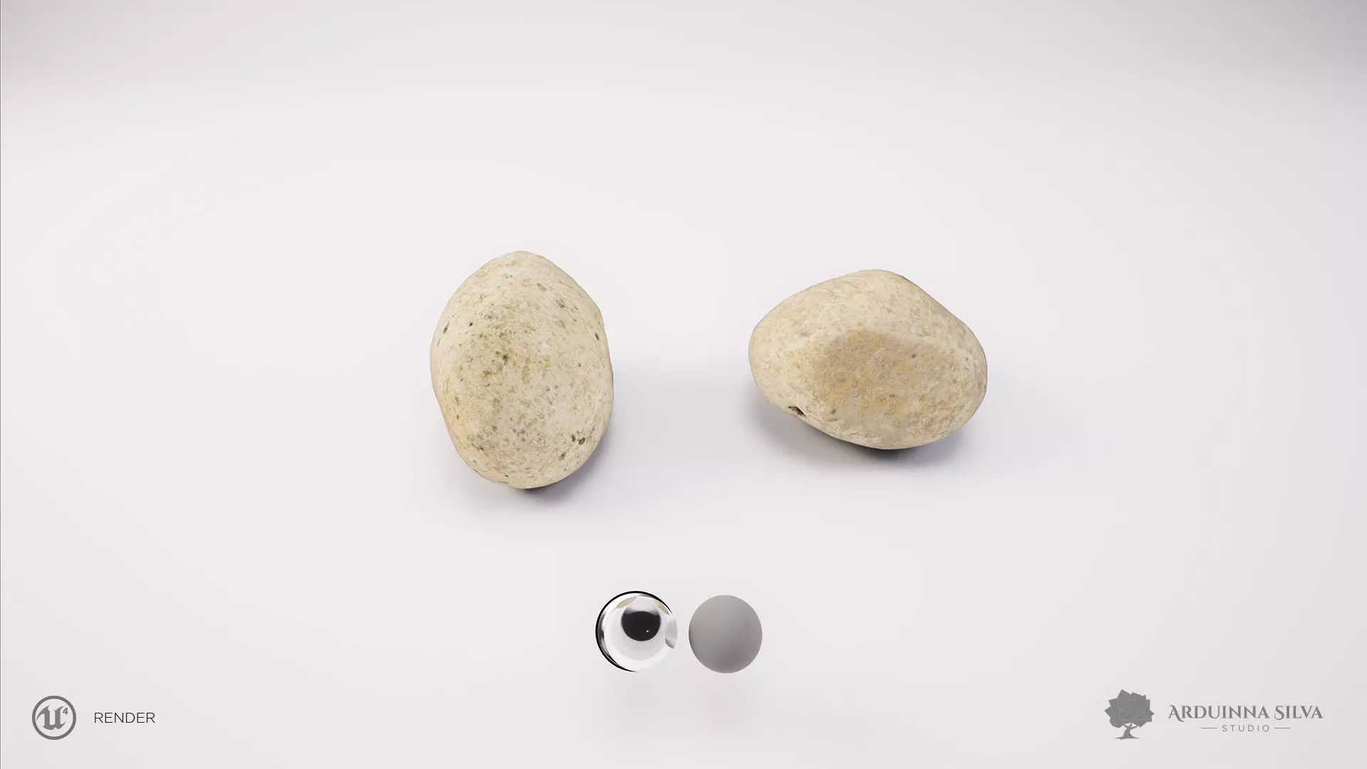 Small river rock 002 - Photogrammetry Low-poly 3D model_0