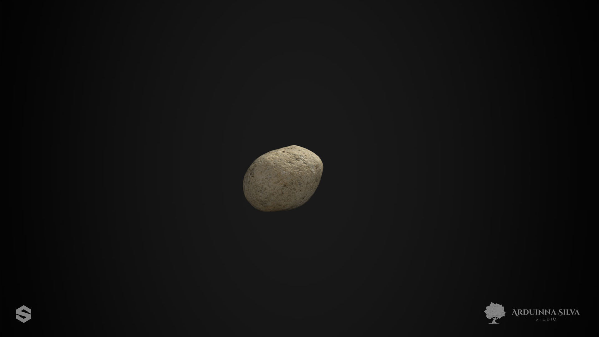 Small river rock 002 - Photogrammetry Low-poly 3D model_3