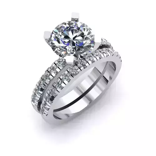 DER-2 Line Engagement Ring With Diamond