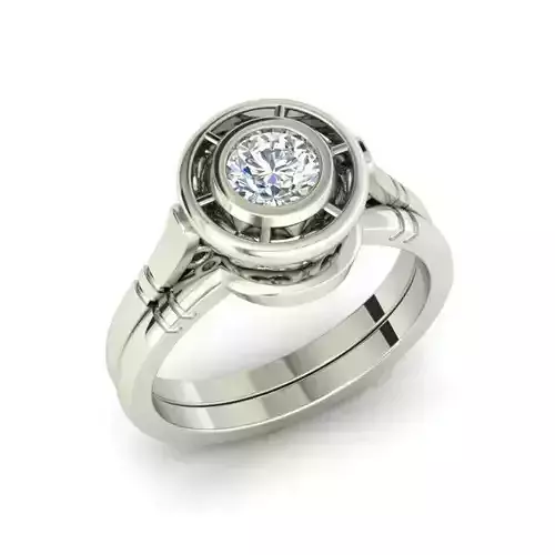 Round Engagement Ring With Diamonds