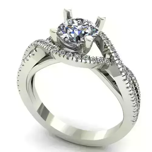 Twisted Engagement Ring With Diamonds