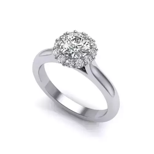 Round Halo Engagement Ring With Diamonds 2
