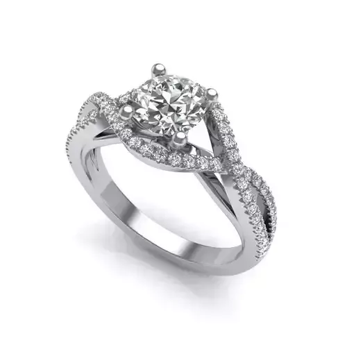 Twisted Engagement Ring With Diamonds 1
