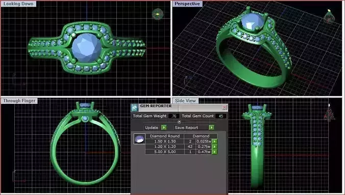 Square Halo Engagement Ring With Diamonds 5