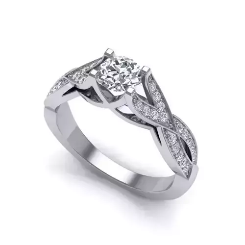 Twisted Engagement Ring With Diamonds 2