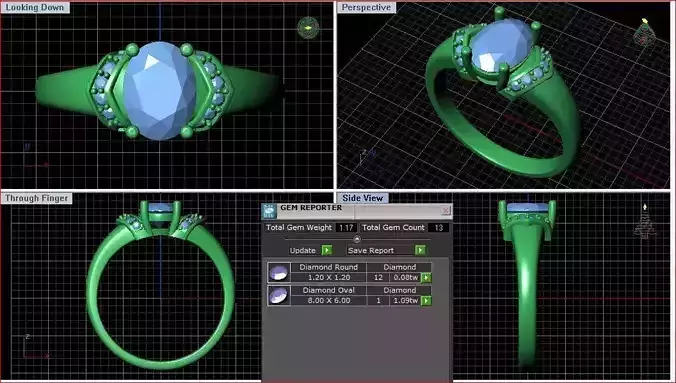 Engagement Ring With Oval Shaped Diamond 1