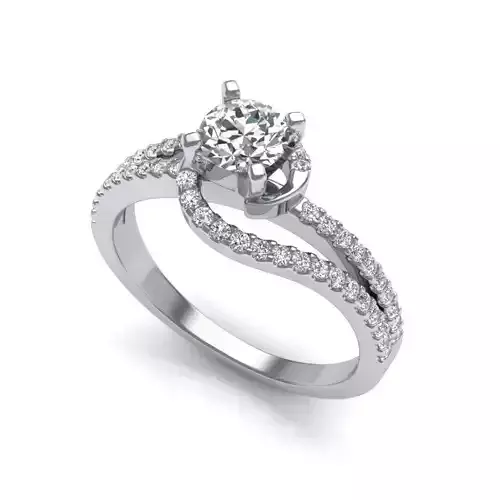 Swirl and Loop Engagement Ring With Diamonds 2