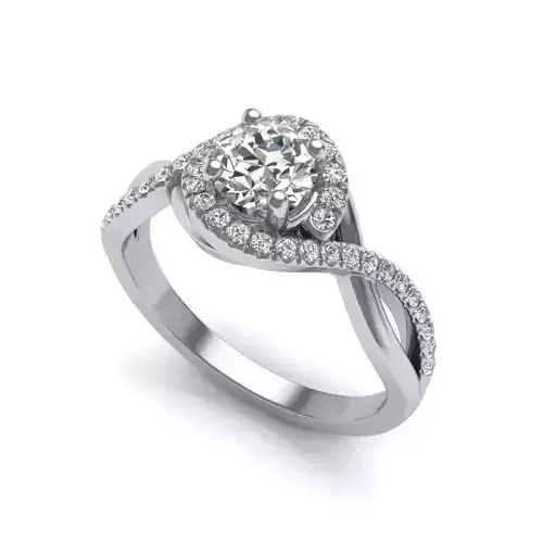 Swirl and Loop Engagement Ring With Diamonds 3