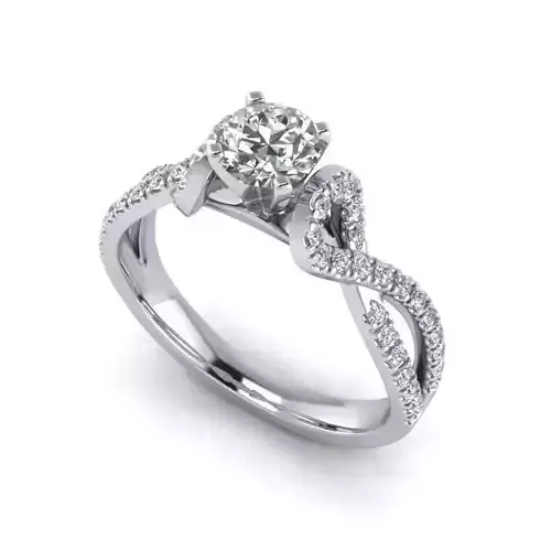 Twisted Engagement Ring With Diamonds 3