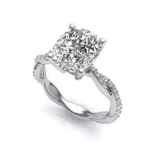 Twisted Engagement Ring With Diamonds 4