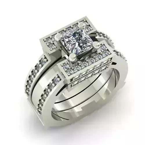 Wide Band Engagement Ring With Diamonds 19