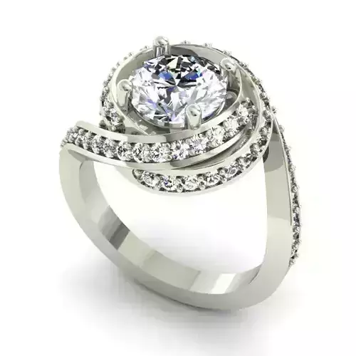 Swirl and Loop Engagement Ring With Diamonds 4