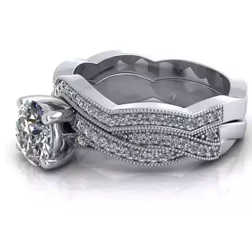 Twisted Engagement Ring With Diamonds 6