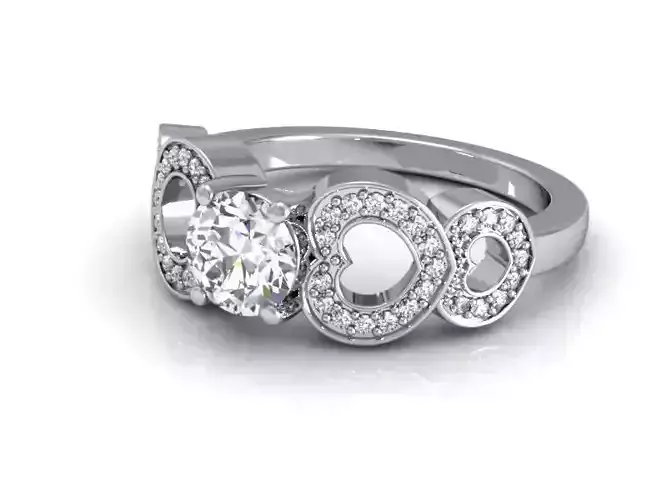 Heart Shaped Engagement Ring With Diamonds 7