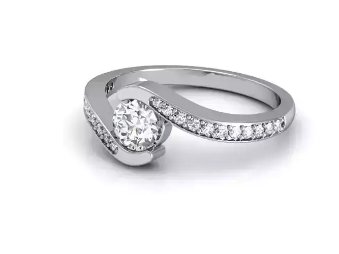 Spiral Engagement Ring With Diamonds 29