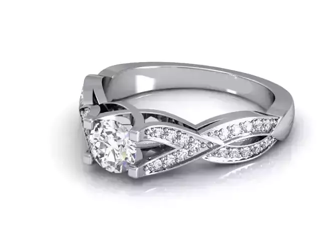 Twisted Engagement Ring With Diamonds 7