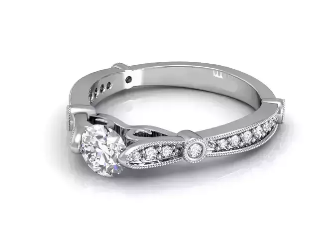 Engagement Ring With Diamonds 189 3D print model