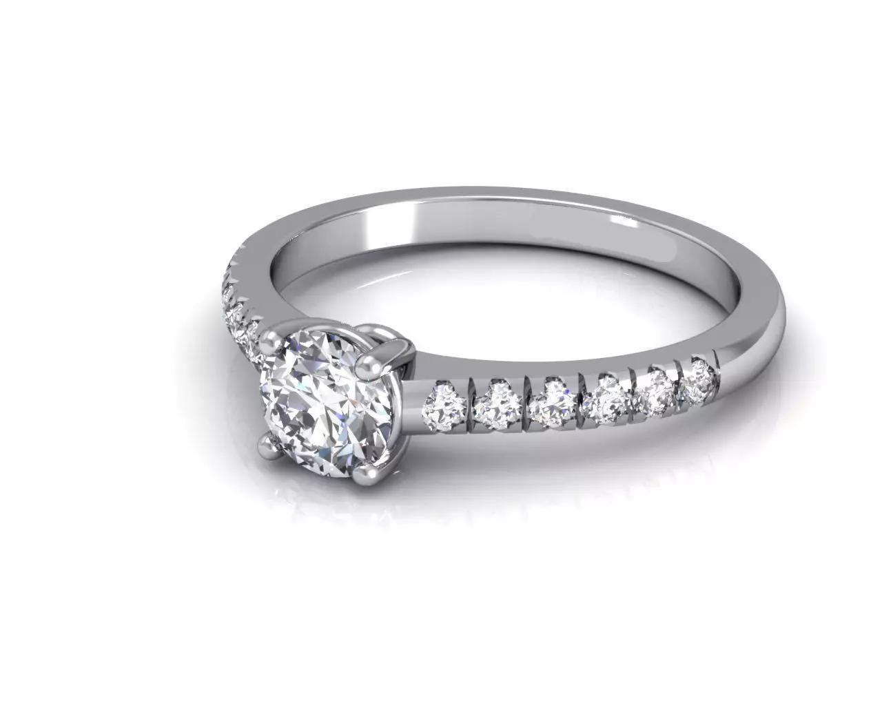 Engagement Ring With Diamonds 191 3D print model_0