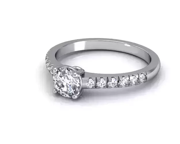 Engagement Ring With Diamonds 191 3D print model