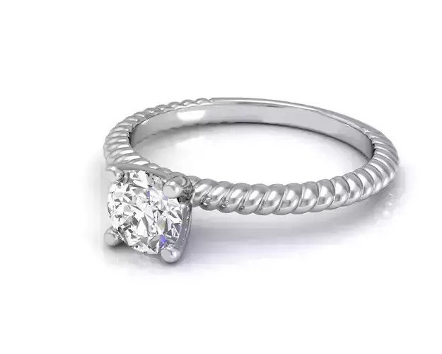Spiral Design Engagement Ring With Diamond