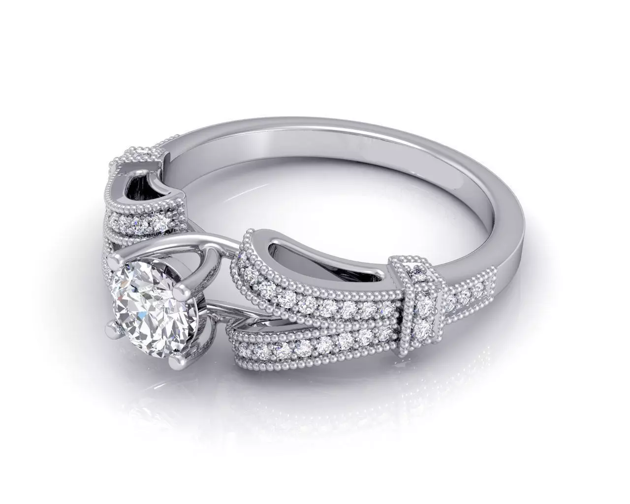 Engagement Ring With Diamonds 192 3D print model_0