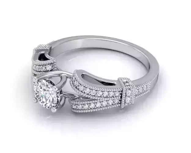 Engagement Ring With Diamonds 192 3D print model