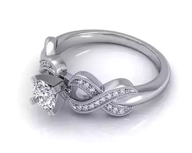 Twisted Engagement Ring With Diamonds 8