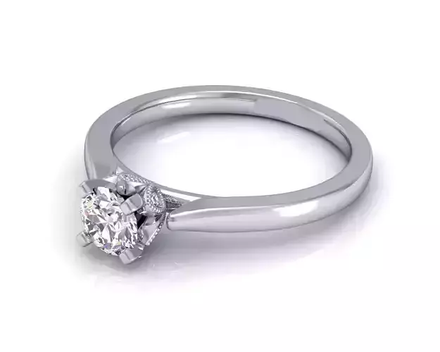 Thin Engagement Ring With Diamond