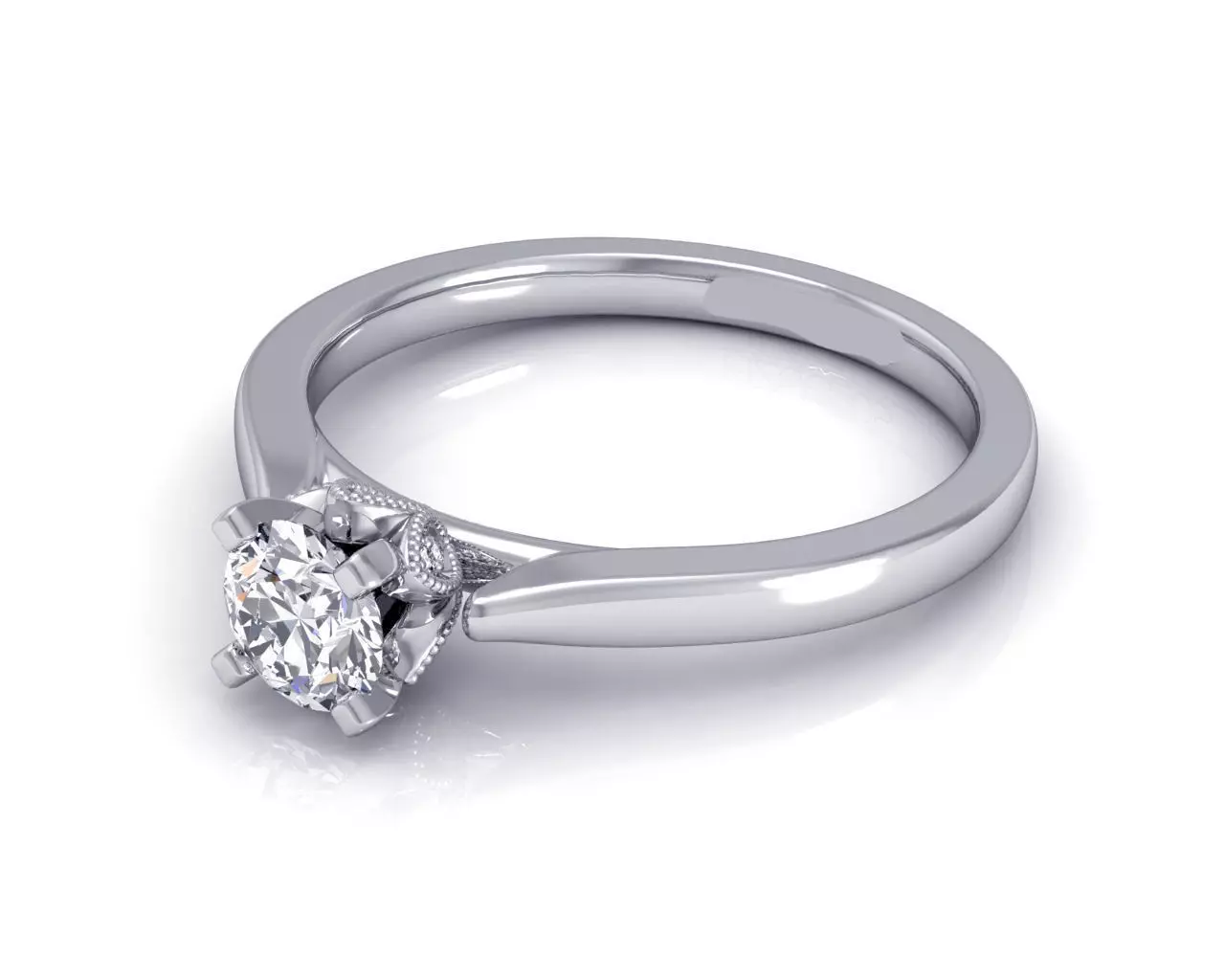 Thin Engagement Ring With Diamond 3D print model_0