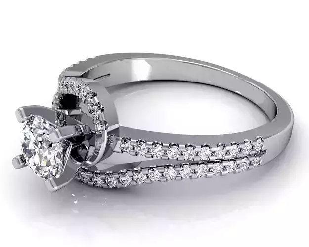 Swirl And Loop Engagement Ring With Diamonds