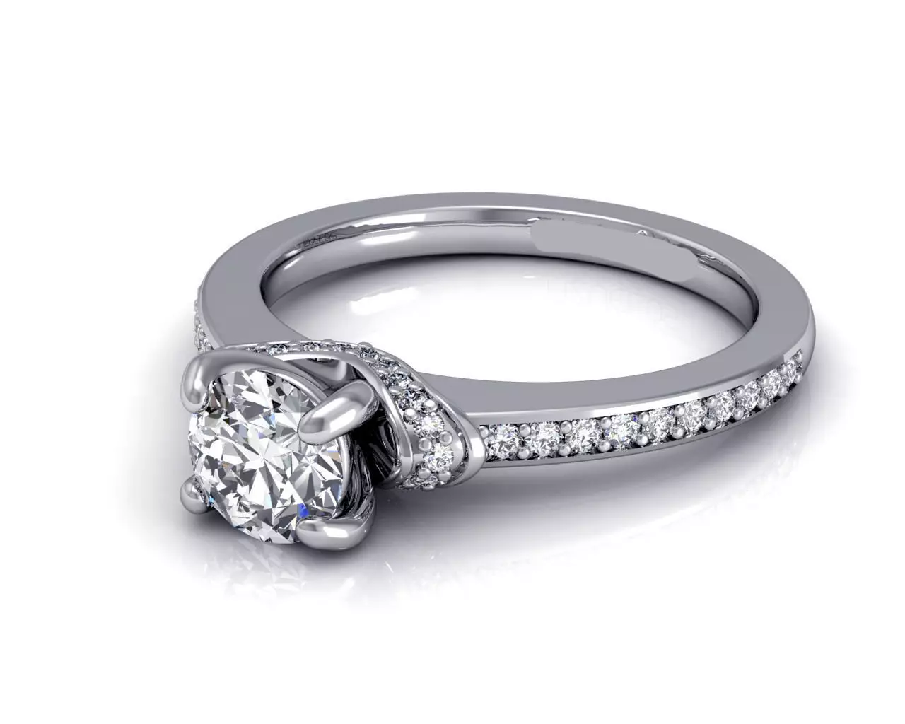 Engagement Ring With Diamonds 194 3D print model_0