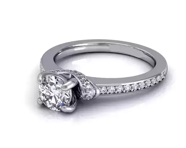 Engagement Ring With Diamonds 194 3D print model