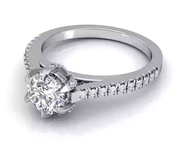 Engagement Ring With Diamonds 195 3D print model