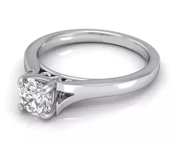 Carved Engagement Ring With Diamonds 4 3D print model