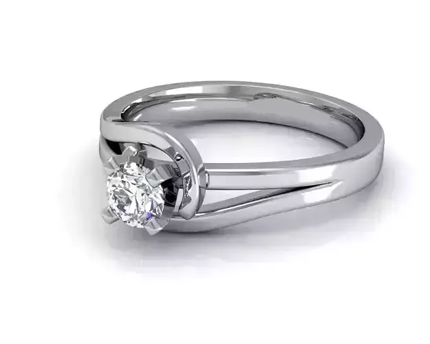 Swirl And Loop Engagement Ring With Diamond