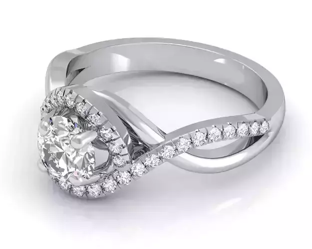 Swirl And Loop Engagement Ring With Diamonds 1