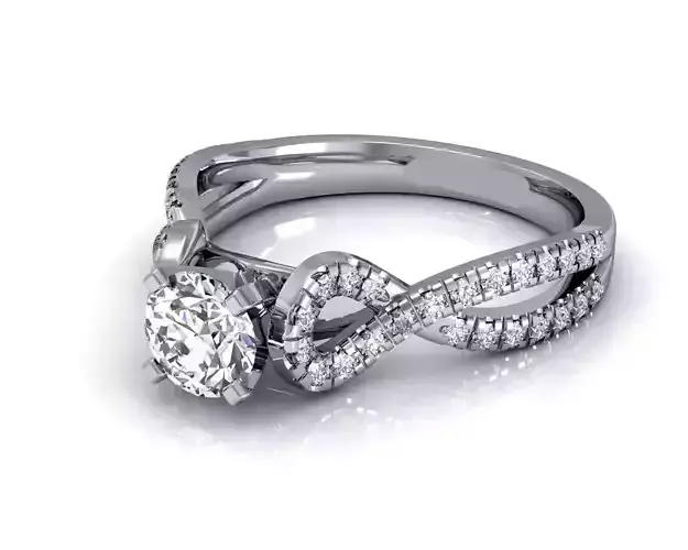 Twisted Engagement Ring With Diamonds 9