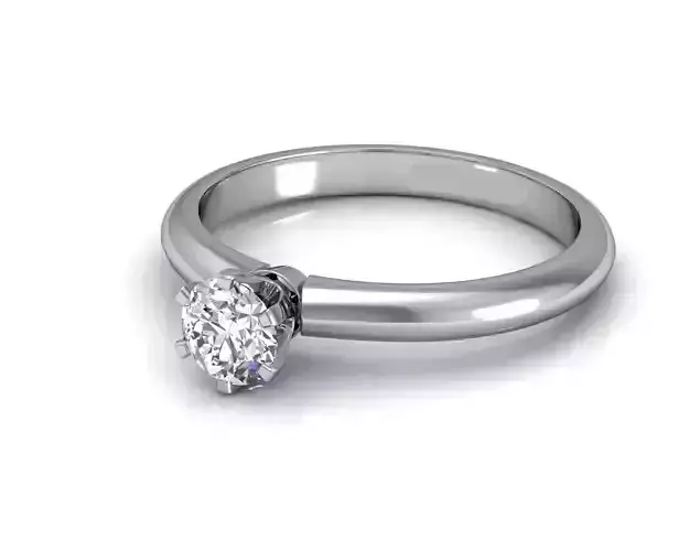 Thin Plain Engagement Ring With Diamond