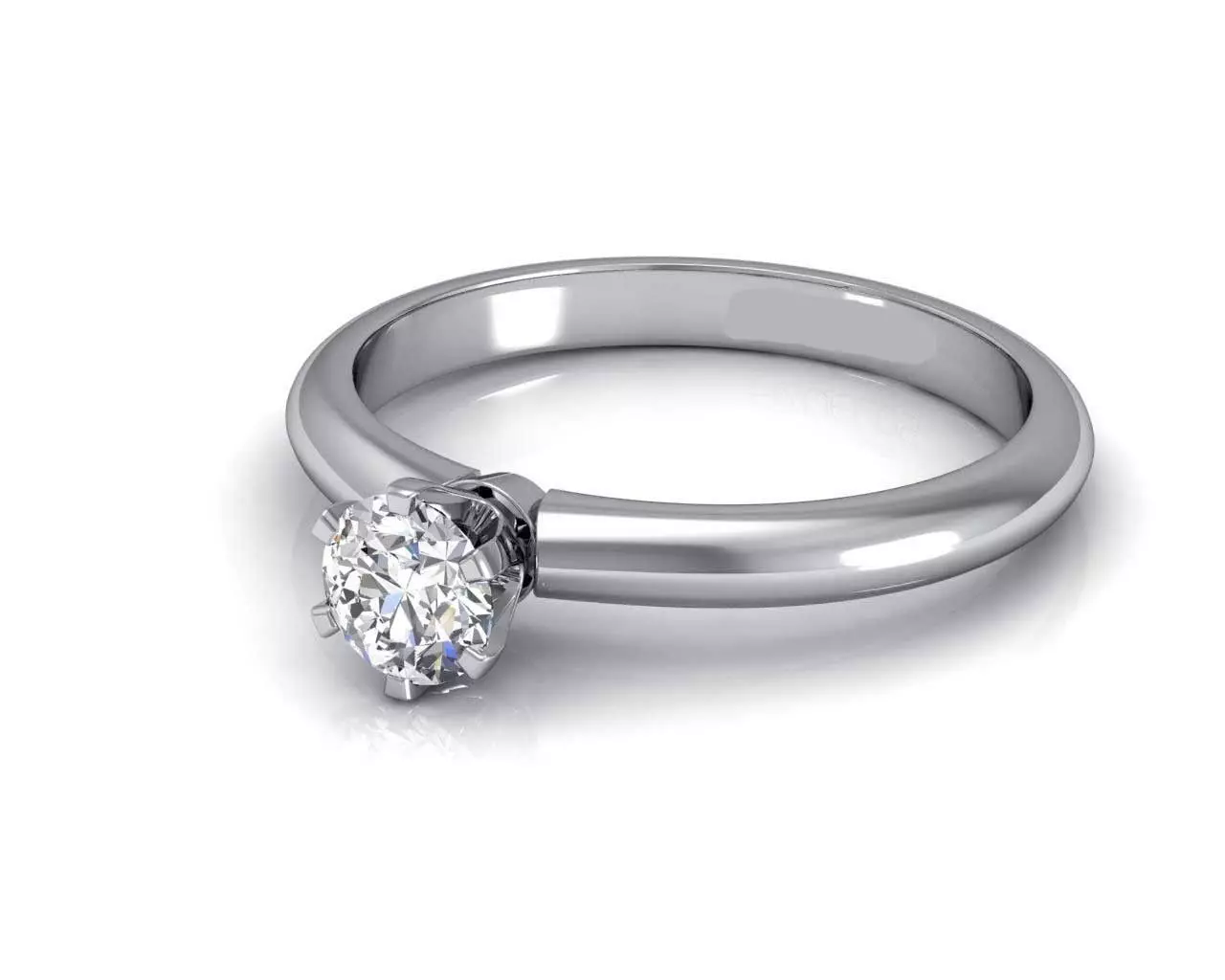 Thin Plain Engagement Ring With Diamond 3D print model_0