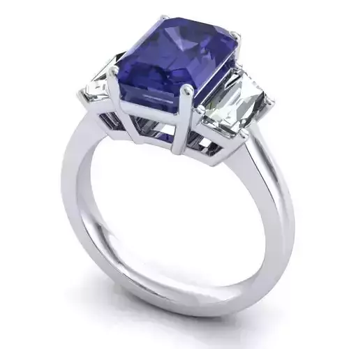 Engagement Ring With Sapphire And Diamonds 1