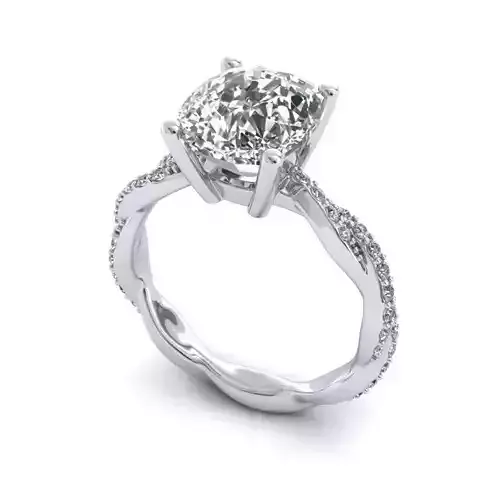 Twisted Engagement Ring With Diamonds 10