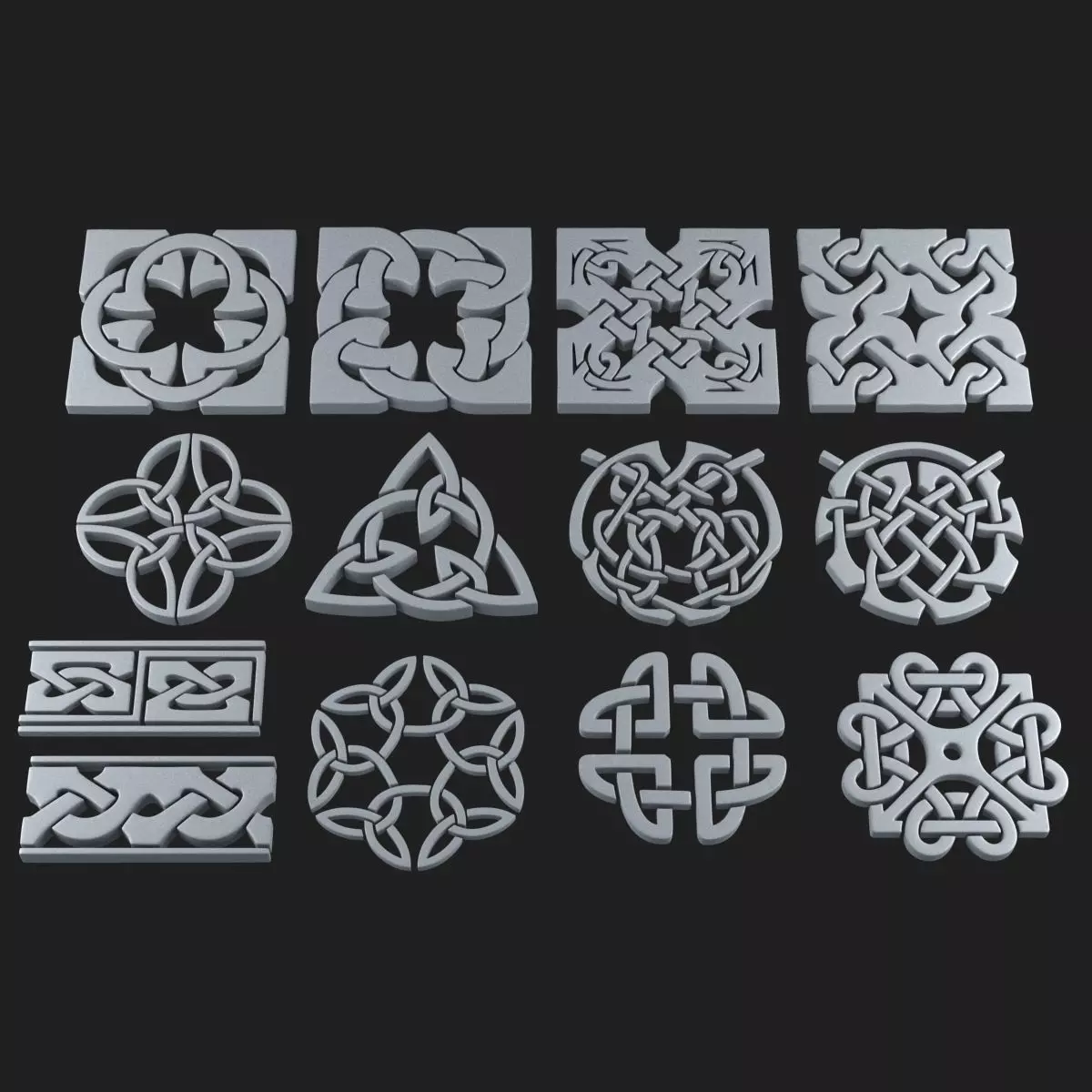 Celtic ornament pack 2 model 3D model