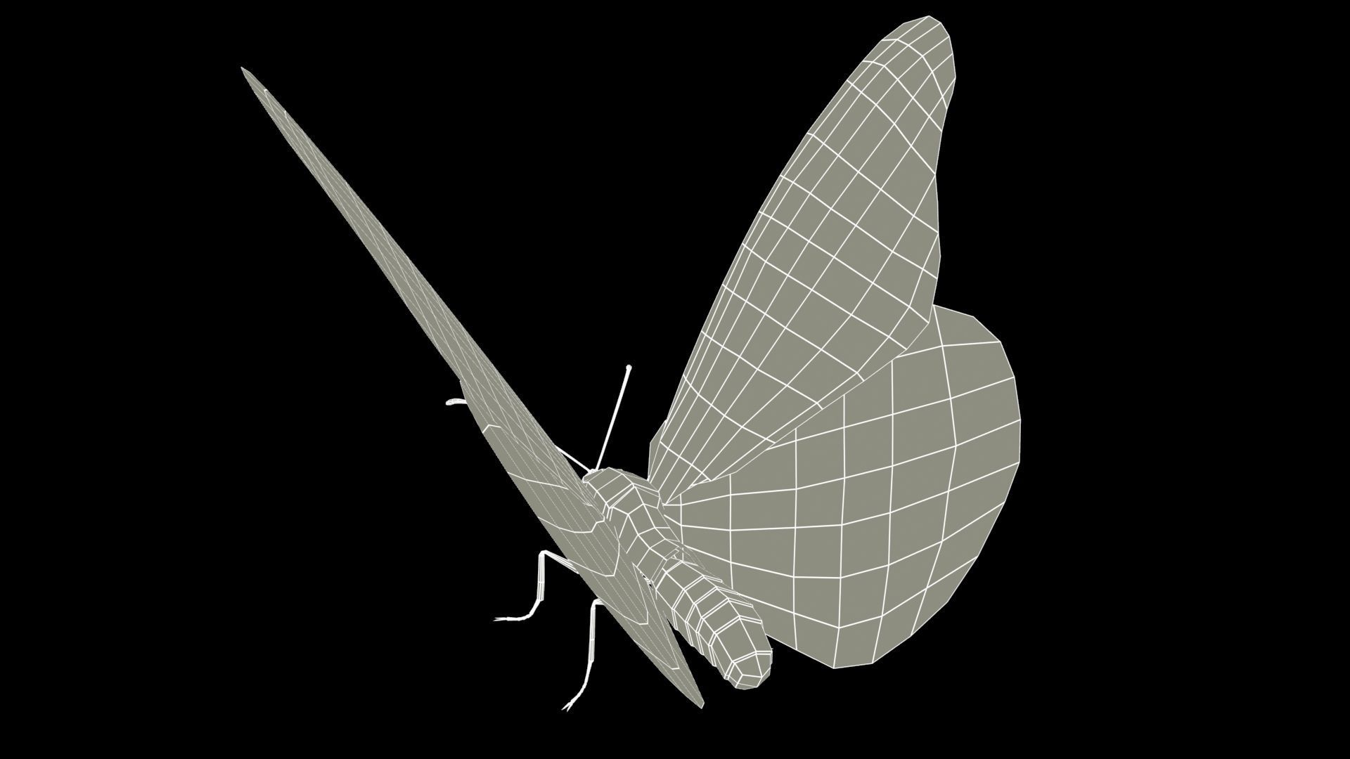 Monarch butterfly Low-poly 3D model_9