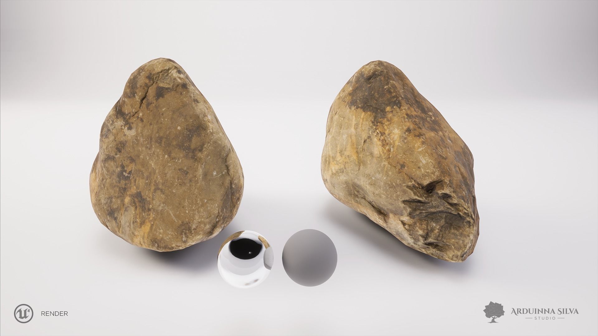 PACK - River rocks - Part 1 - Photogrammetry Low-poly 3D model_6