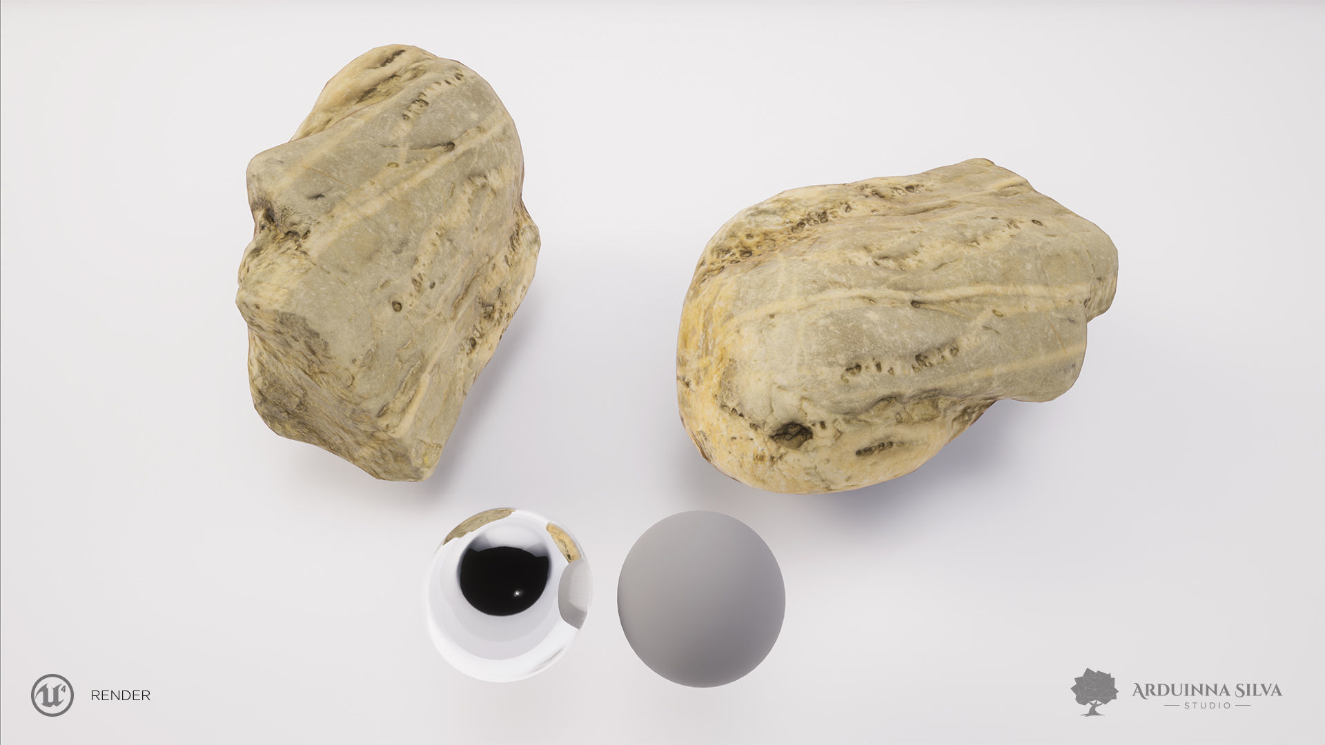 PACK - River rocks - Part 1 - Photogrammetry Low-poly 3D model_9